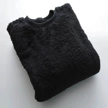 Autumn And Winter Plush Fuzzy Crewneck Pullover top for male - www.Shopthatapp.com #