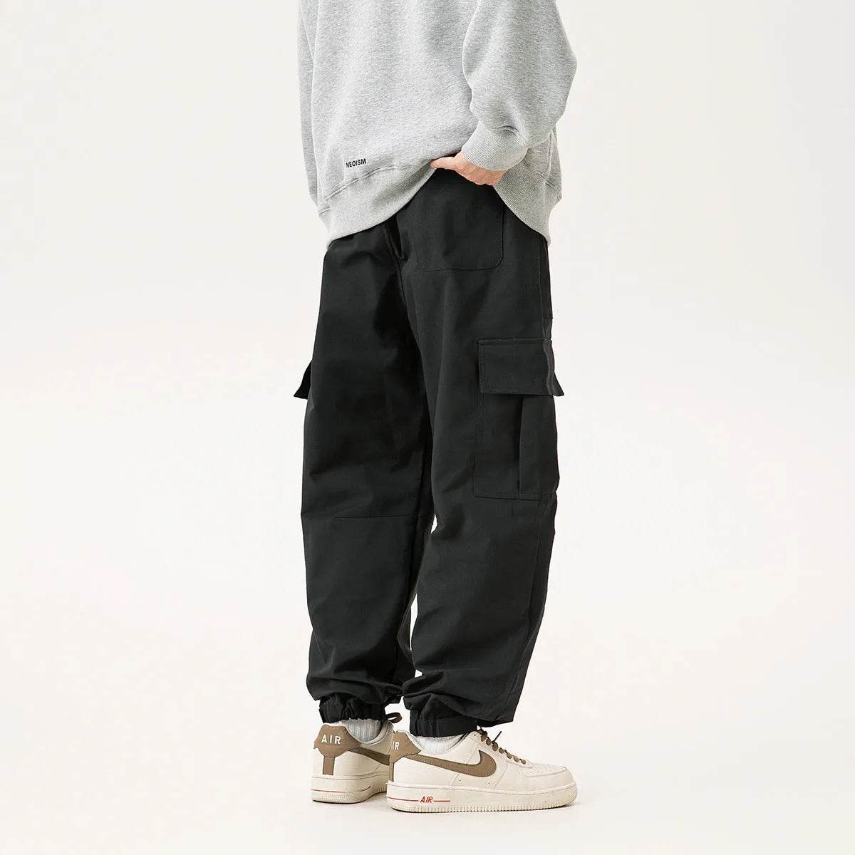 Autumn Outdoor Retro Pocket Overalls Men's Loose Straight Casual Cargo Pant - www.Shopthatapp.com #