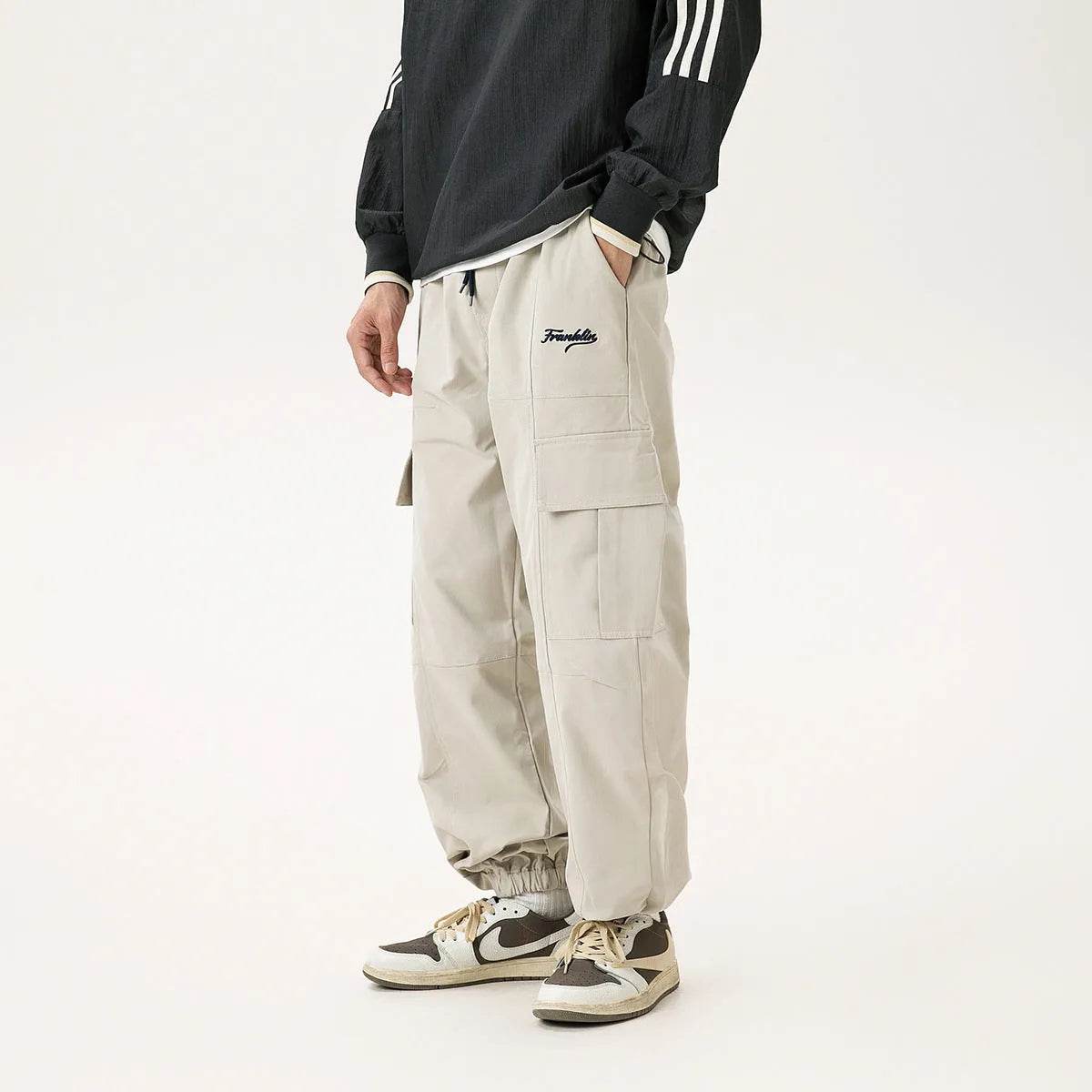 Autumn Outdoor Retro Pocket Overalls Men's Loose Straight Casual Cargo Pant - www.Shopthatapp.com #