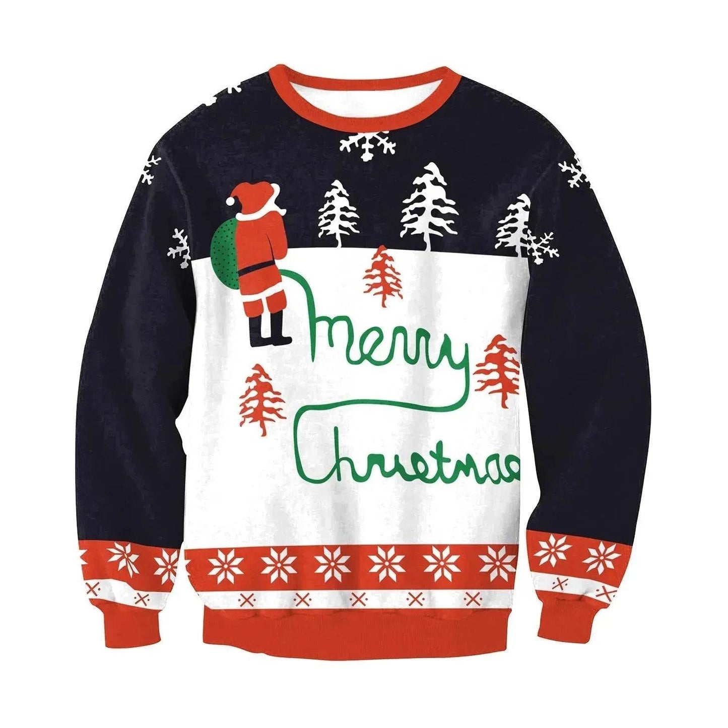 Autumn Winter Fashion Ugly Christmas Sweater Santa Elf Funny Pullover Womens Mens Print Sweaters Tops Clothing - www.Shopthatapp.com #