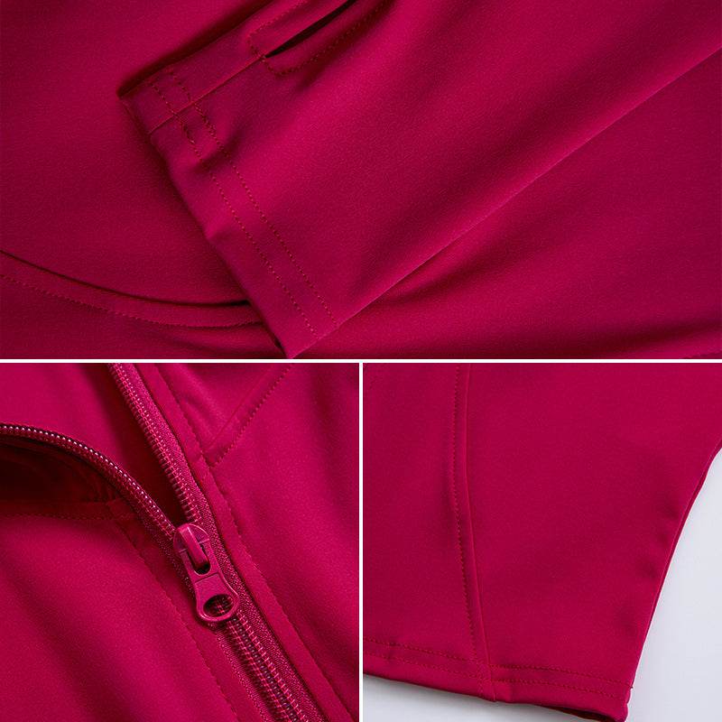 Autumn Winter Long Sleeve Zipper Slim fit Workout Top for women - www.Shopthatapp.com #