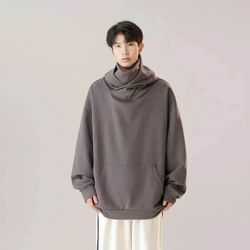 Autumn Winter Oversized Turtleneck Hoodie  Pullover for mens - www.Shopthatapp.com #