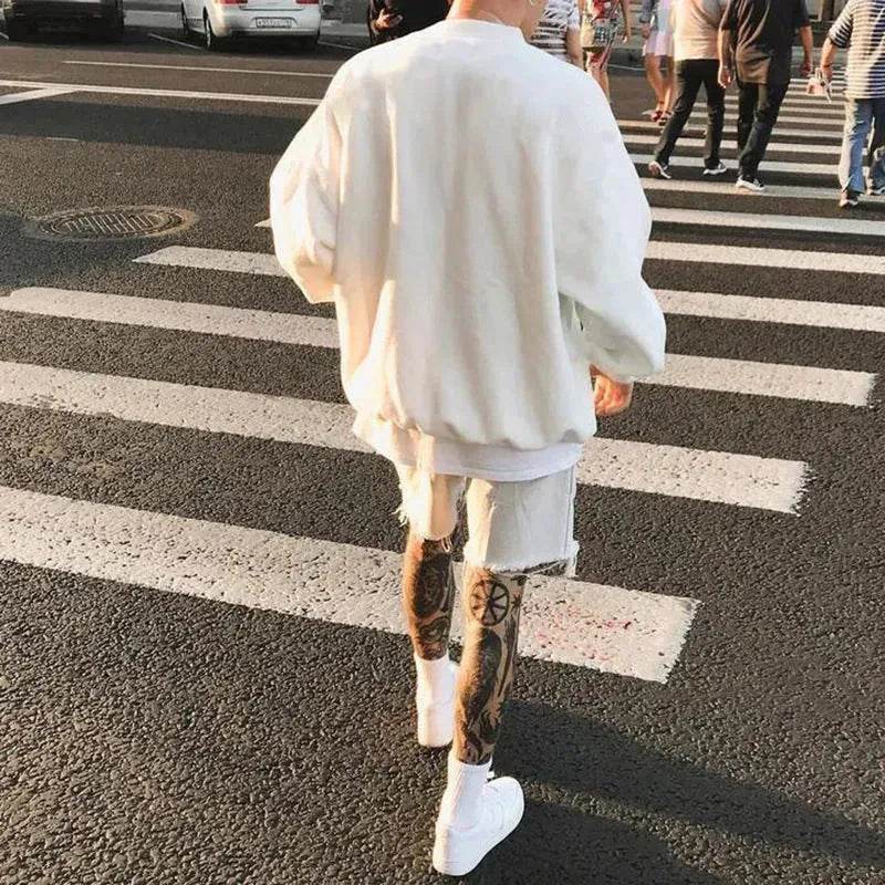 Autumn Winter  street fashion Plain Crew neck Sweatsuit for men - www.Shopthatapp.com #