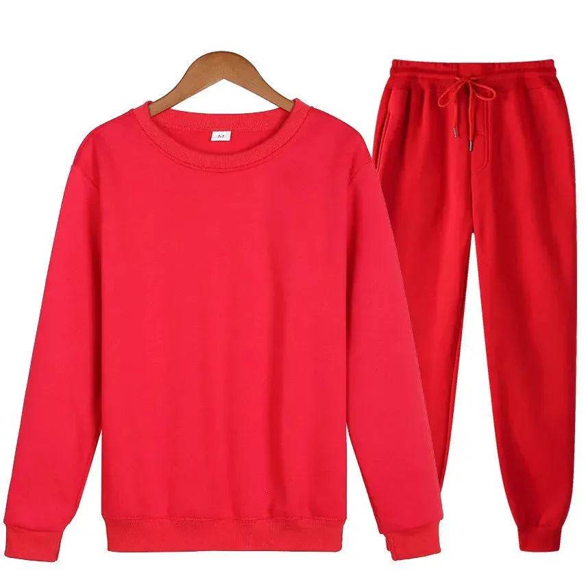 Autumn Winter  street fashion Plain Crew neck Sweatsuit for men - www.Shopthatapp.com #