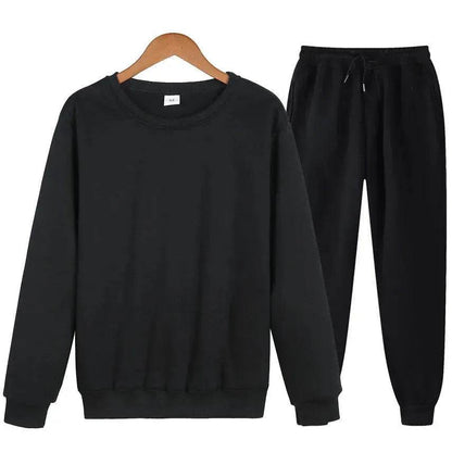 Autumn Winter  street fashion Plain Crew neck Sweatsuit for men - www.Shopthatapp.com #