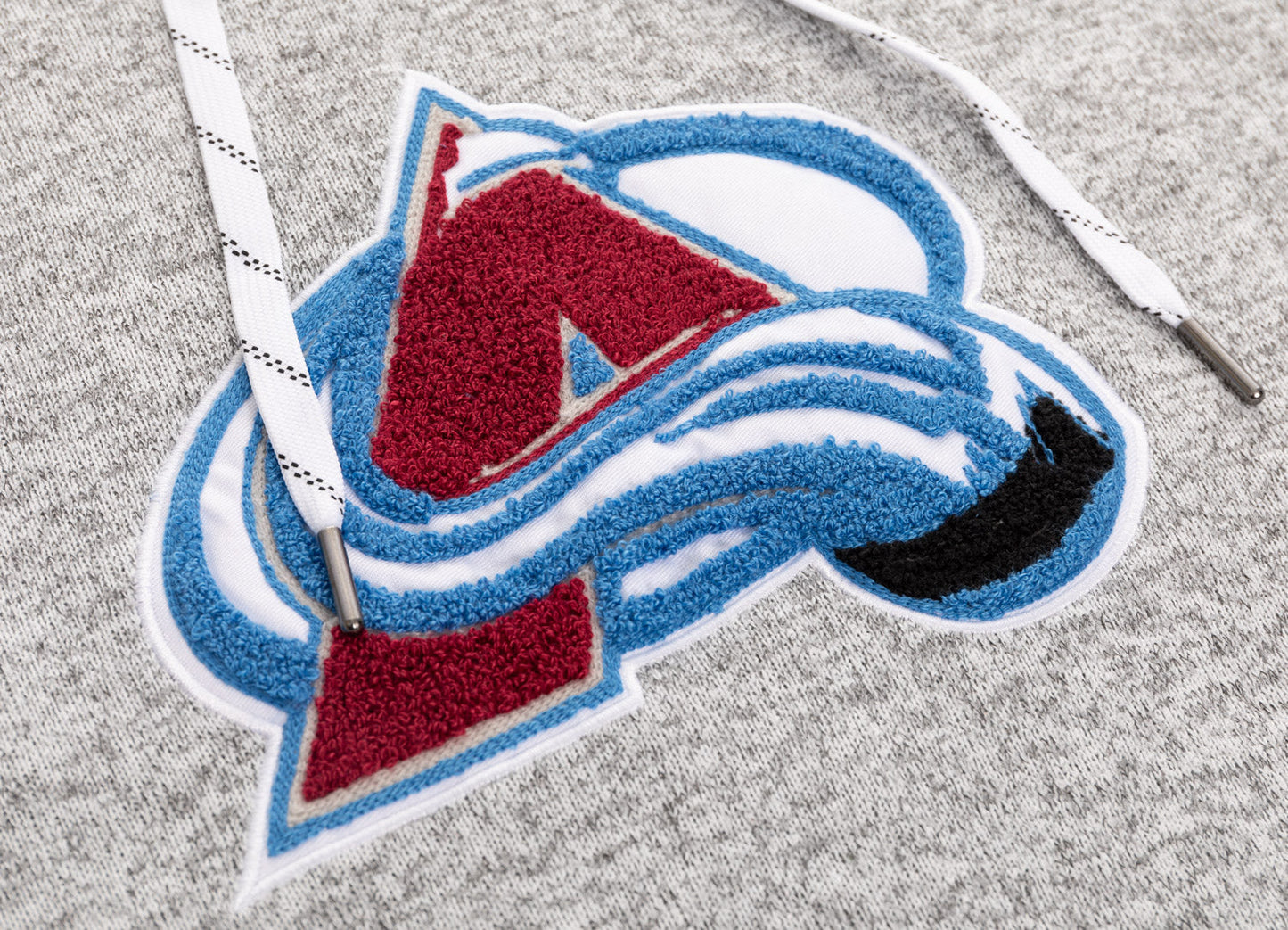 Colorado Avalanche "Muskoka Style" Premium Chenille Woven Logo Hoodie - www.Shopthatapp.com