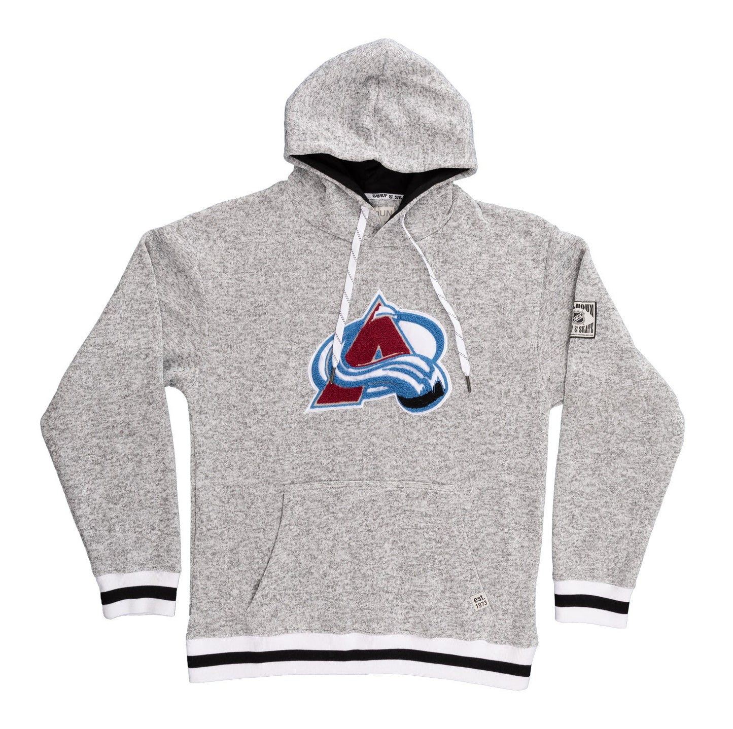 Colorado Avalanche "Muskoka Style" Premium Chenille Woven Logo Hoodie - www.Shopthatapp.com