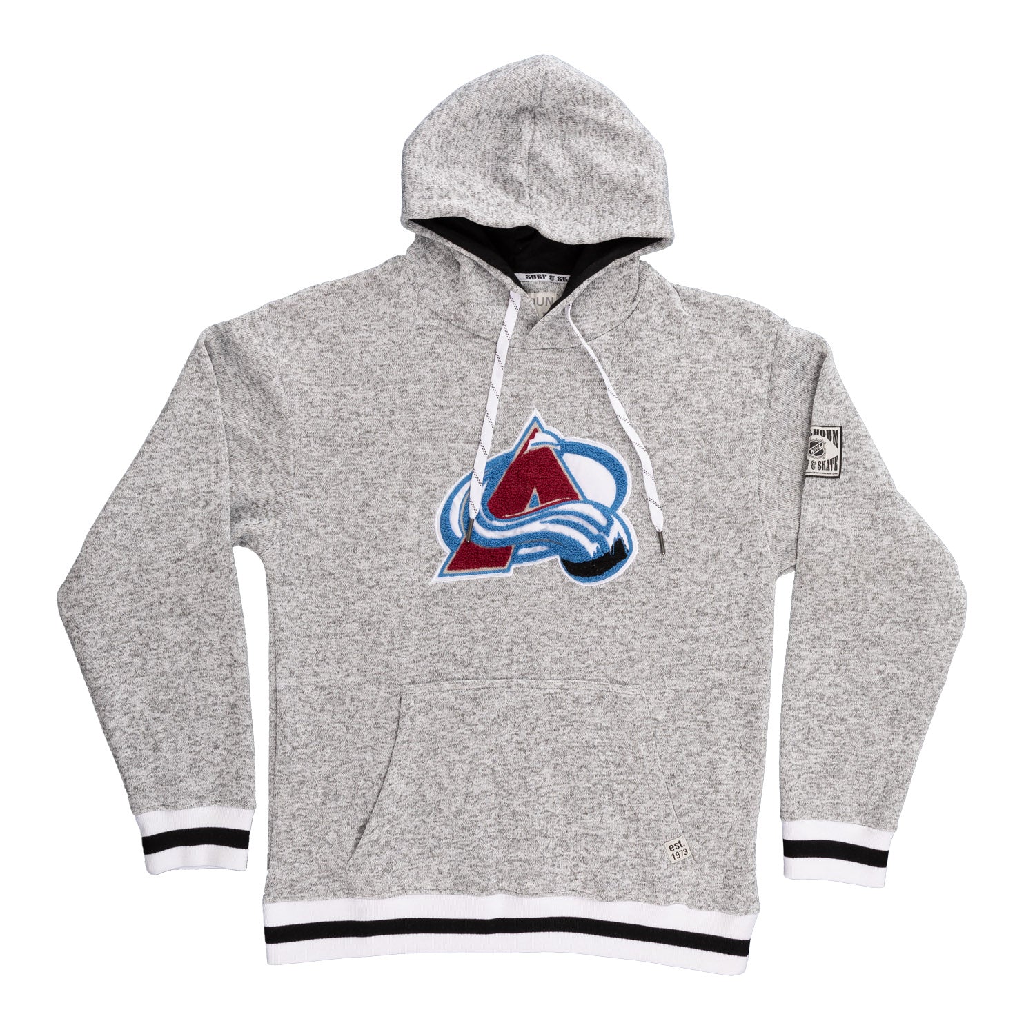 Colorado Avalanche "Muskoka Style" Premium Chenille Woven Logo Hoodie - www.Shopthatapp.com