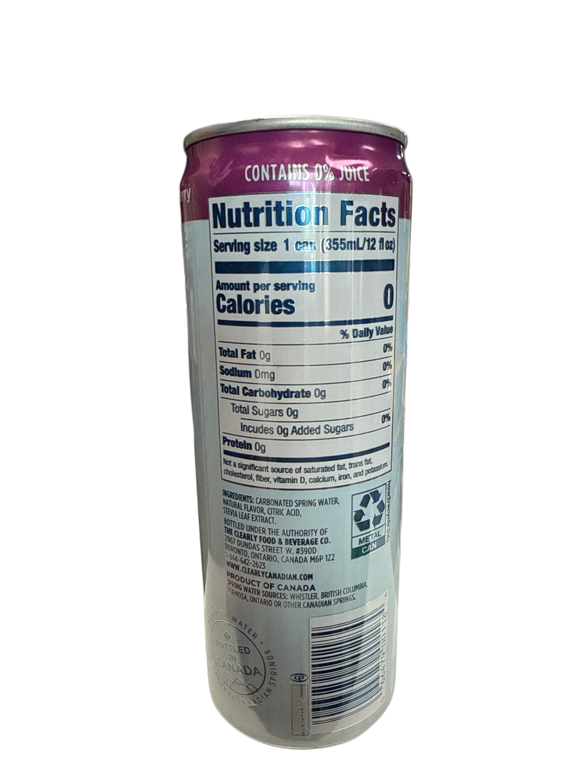 Clearly Canadian Zero Sugar Forest Blackberry Flavour 355ML - Canadian Edition - www.Shopthatapp.com