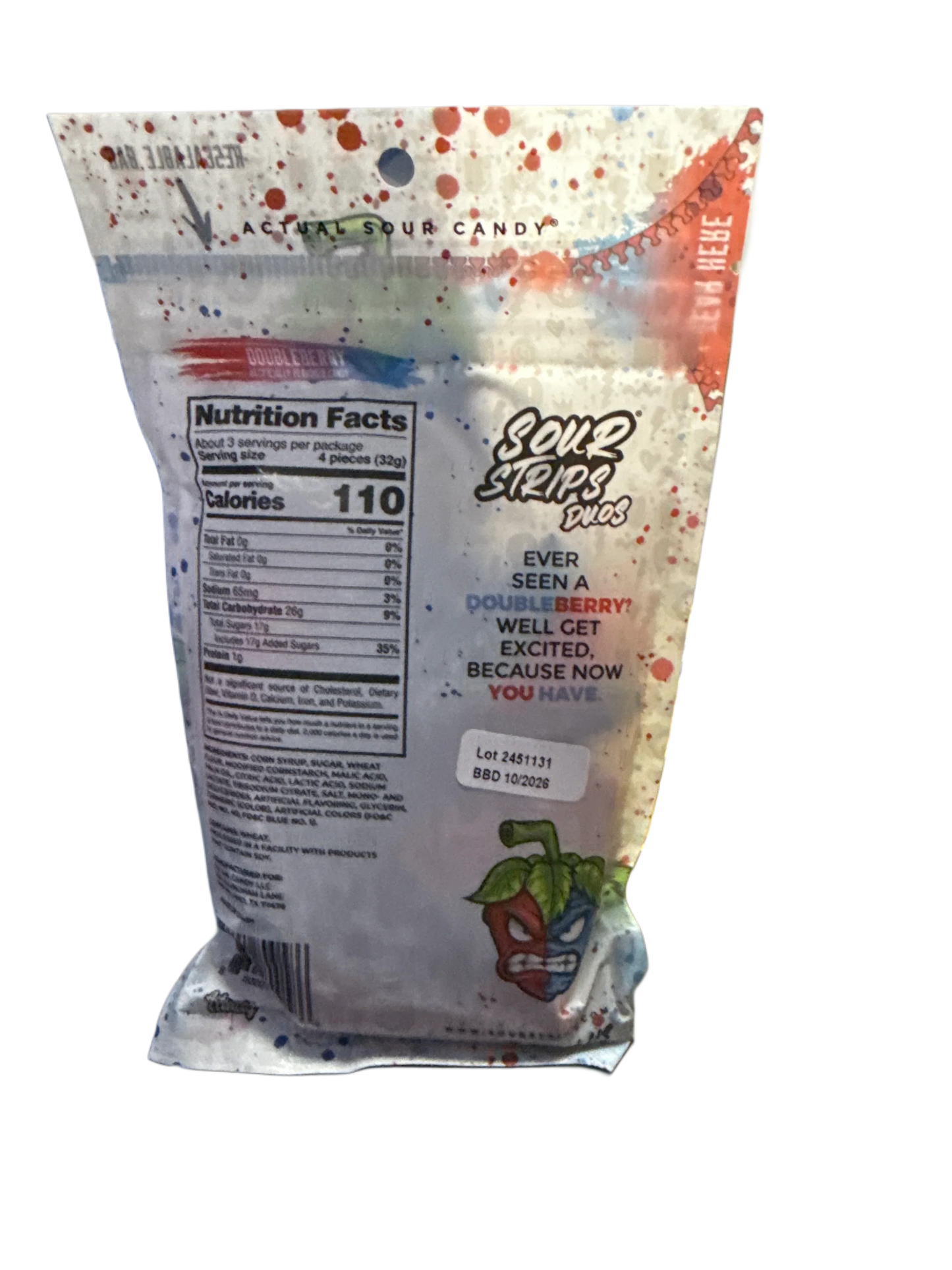 Sour Strips Doubleberry Flavour 96G - U.S Edition - www.Shopthatapp.com