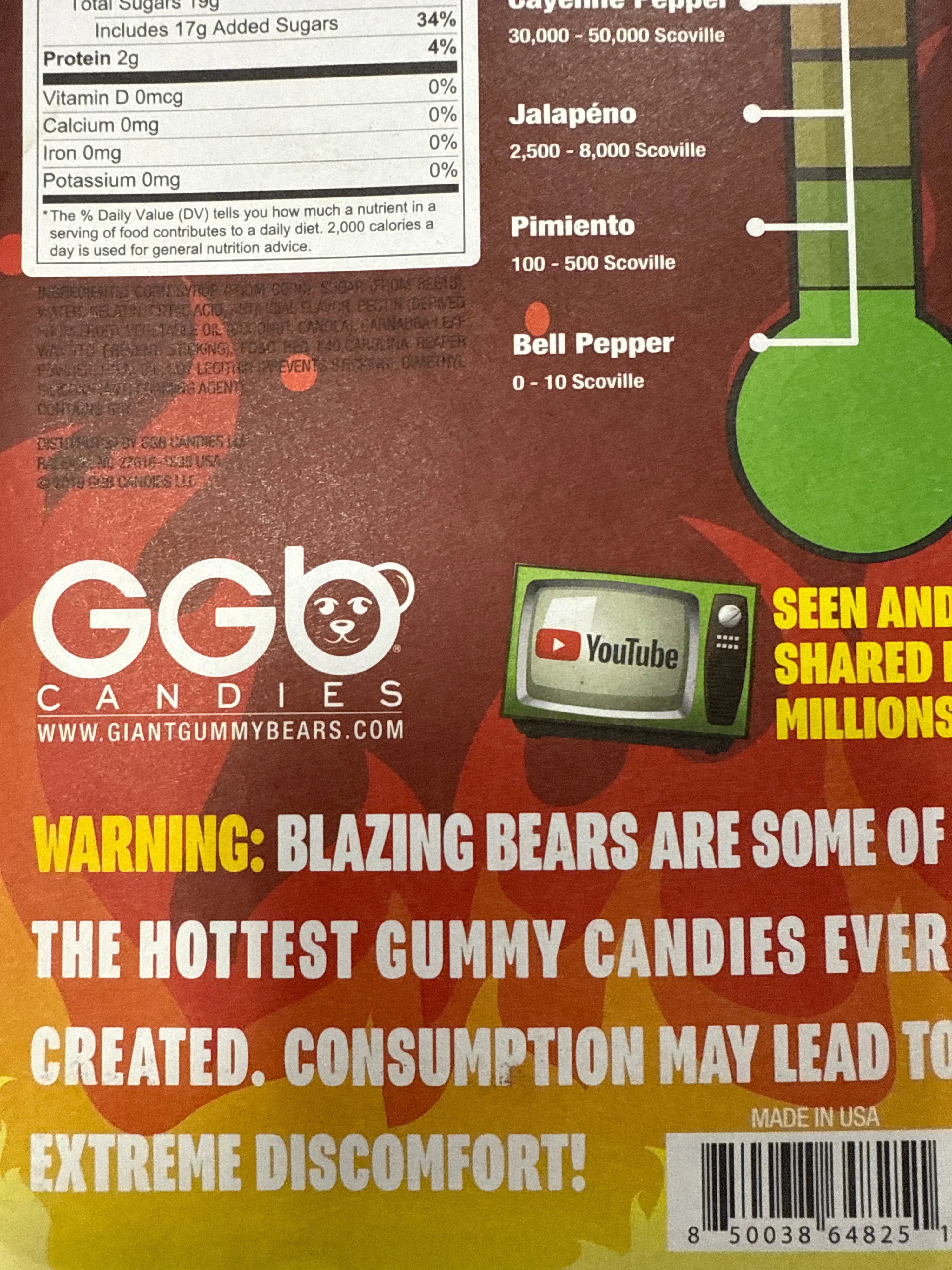 Carolina Reaper Blazing Hot Gummy Bears 184G - U.S Edition - www.Shopthatapp.com