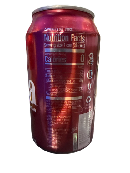 Zevia Zero Sugar Cran-Raspberry Flavoured Soda 355ML - Canadian Edition - www.Shopthatapp.com