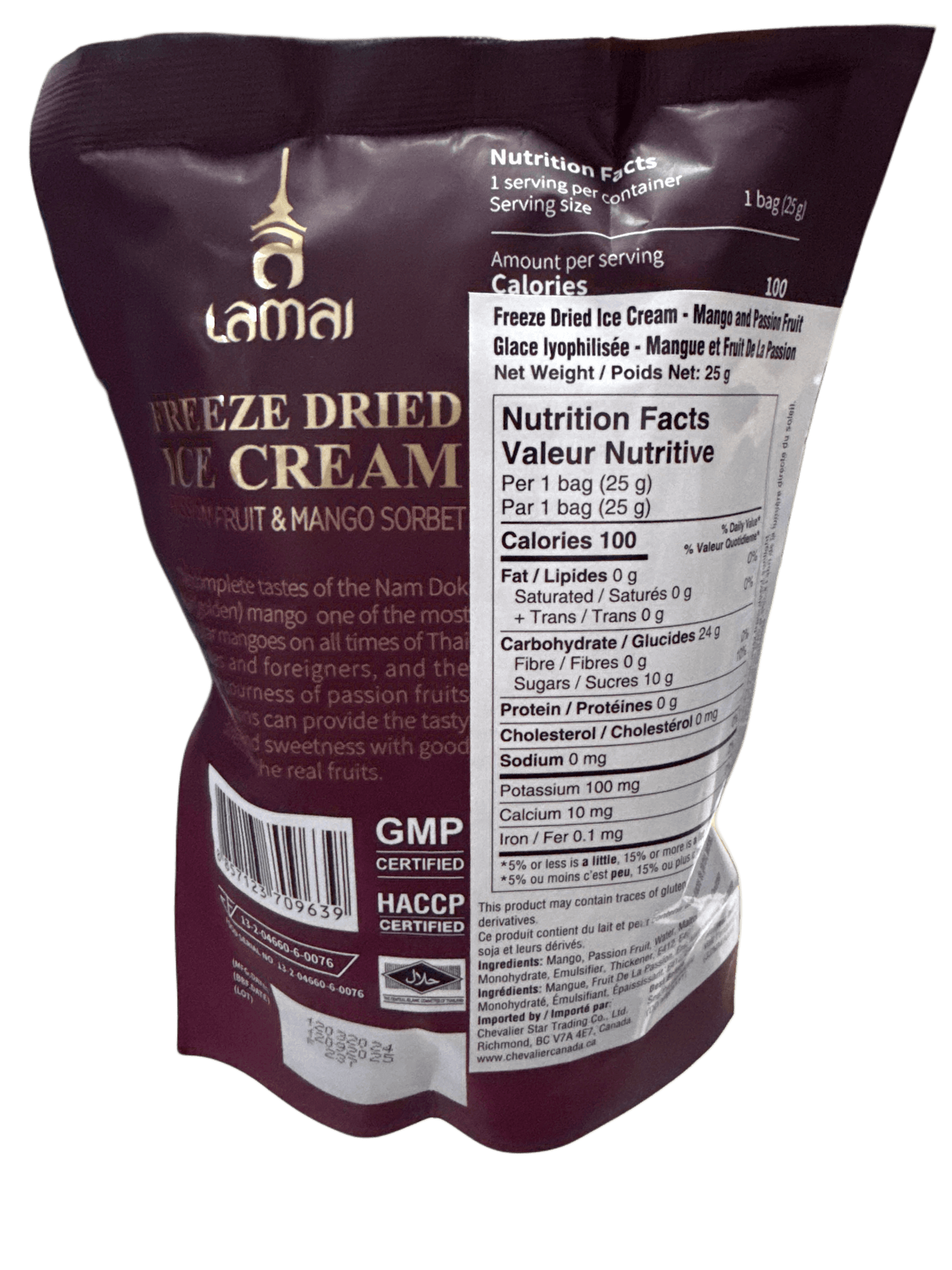 Freeze Dried Ice Cream Passion Fruit and Mango Sorbet 25G - Thailand Edition - www.Shopthatapp.com