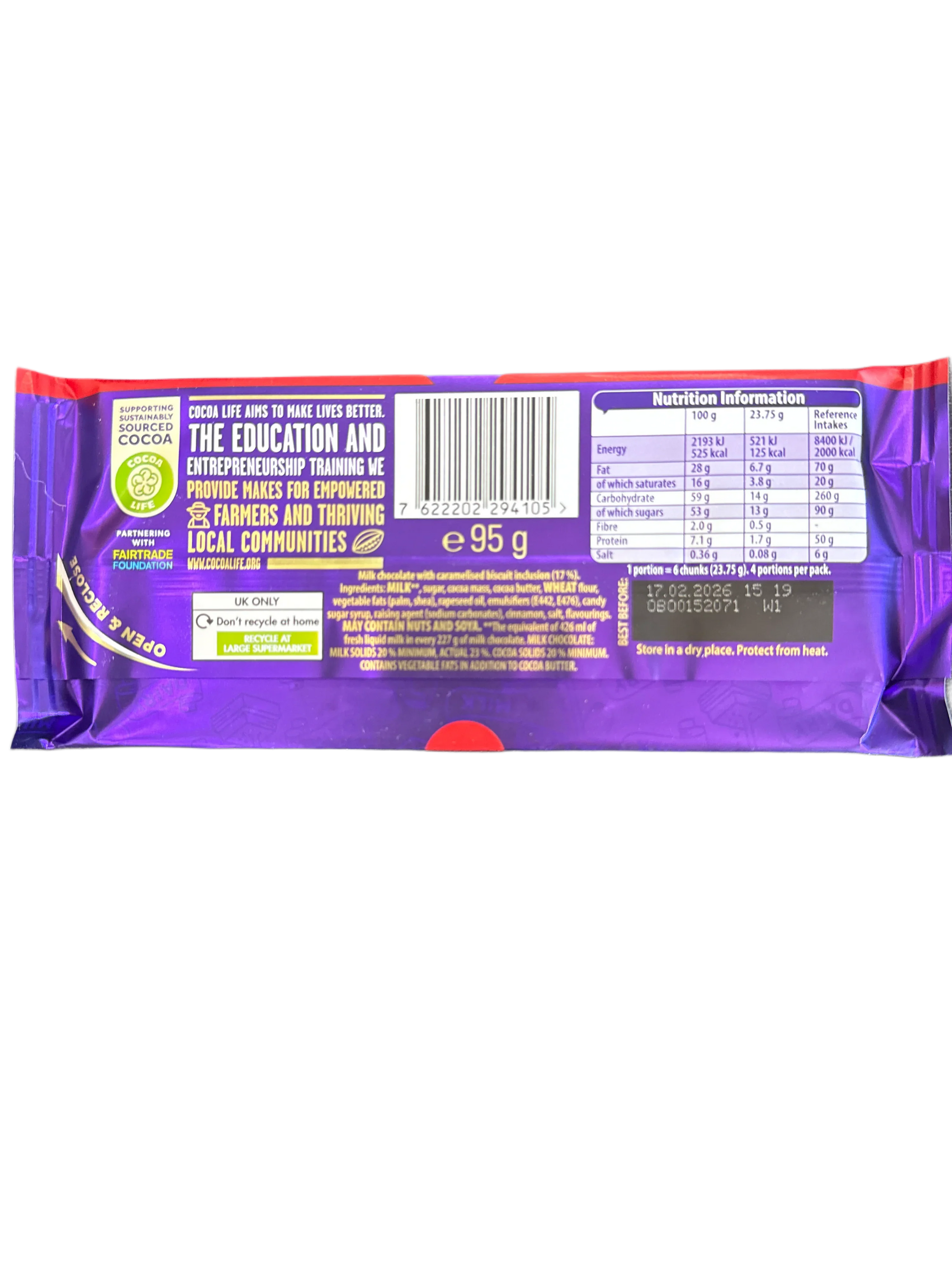 Cadbury Dairy Milk Biscoff 95G - U.K Edition - www.Shopthatapp.com