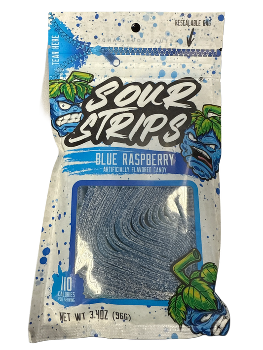 Sour Strips Blue Raspberry 3.40OZ - U.S Edition - www.Shopthatapp.com