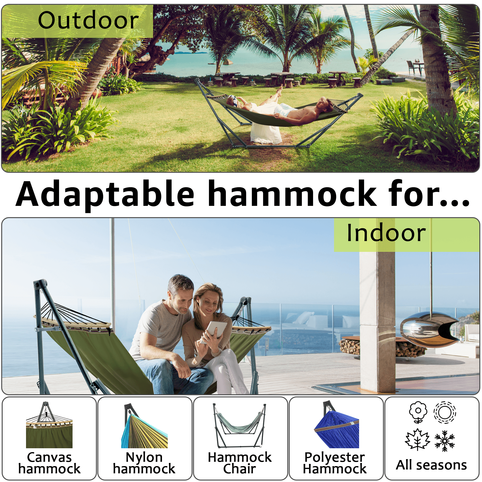 Tranquillo Universal Canvas Hammock - www.Shopthatapp.com