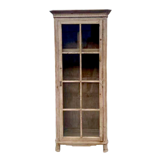 Vitrine en pin recyclé, naturel