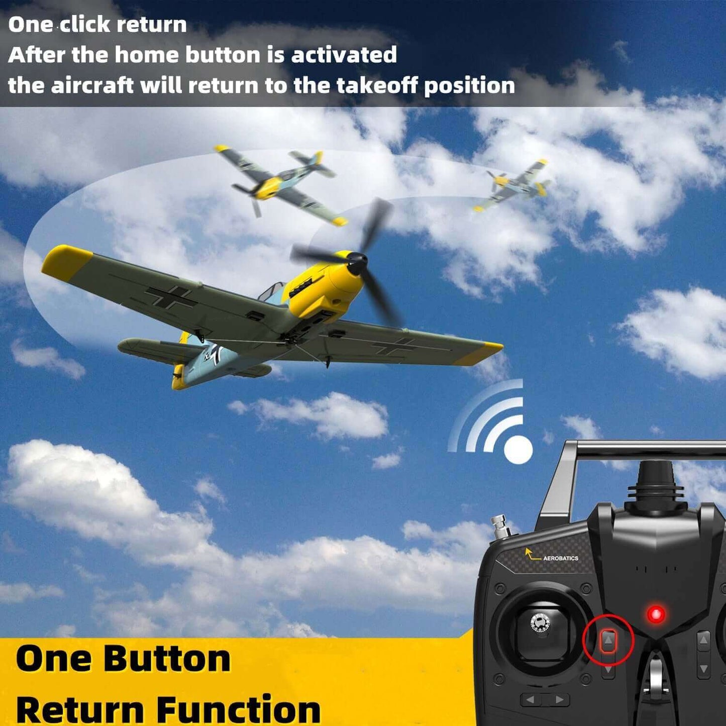 BF109 Warbird RC Plane, 2.4GHz 4CH 400mm Wingspan - Aerobatics & XPilot EPP RTF - www.Shopthatapp.com #