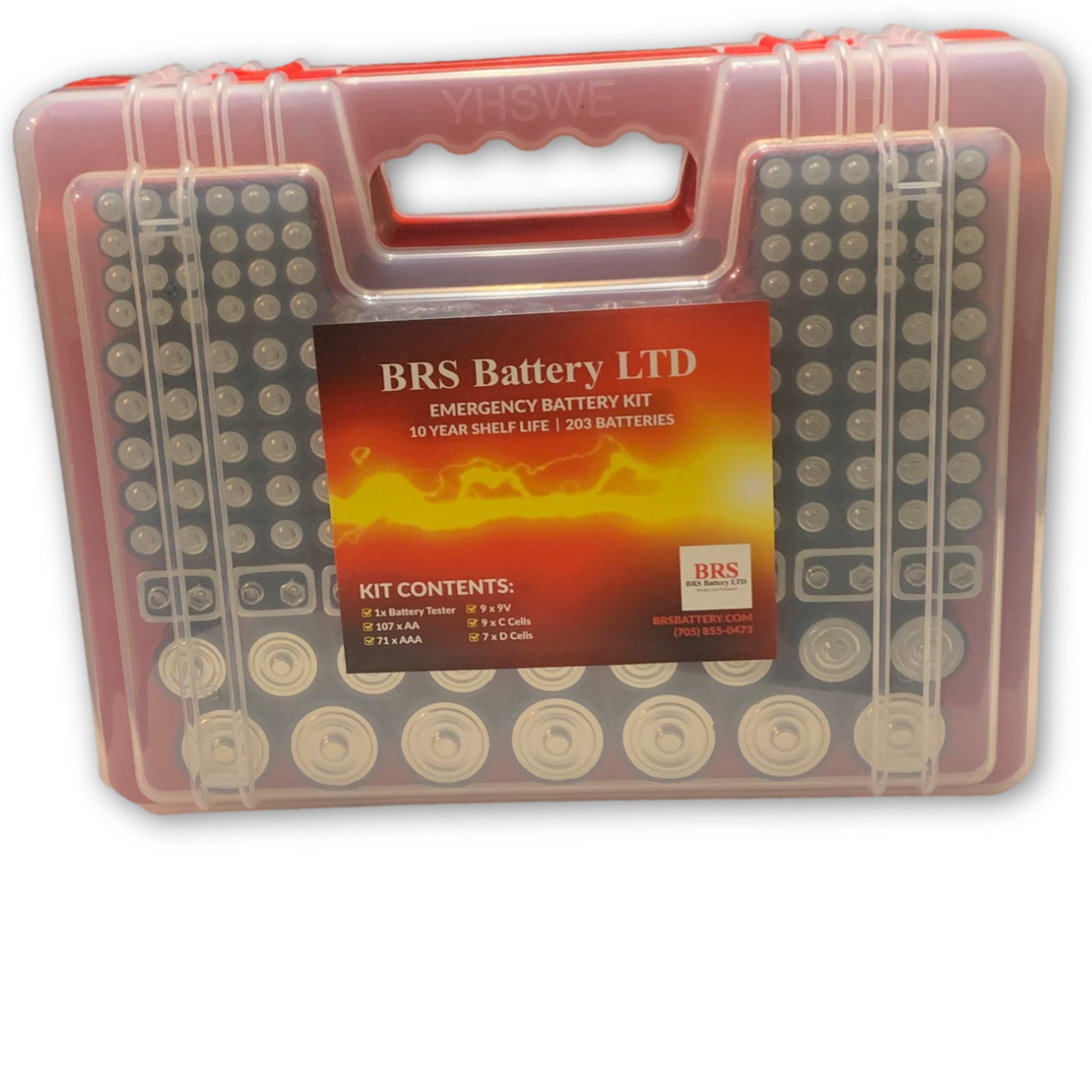 BRS Emergency Battery Kit: 203 Alkaline Batteries + Tester - www.Shopthatapp.com #
