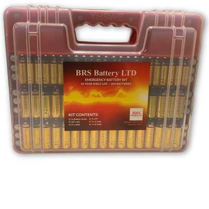 BRS Emergency Battery Kit: 203 Alkaline Batteries + Tester - www.Shopthatapp.com #