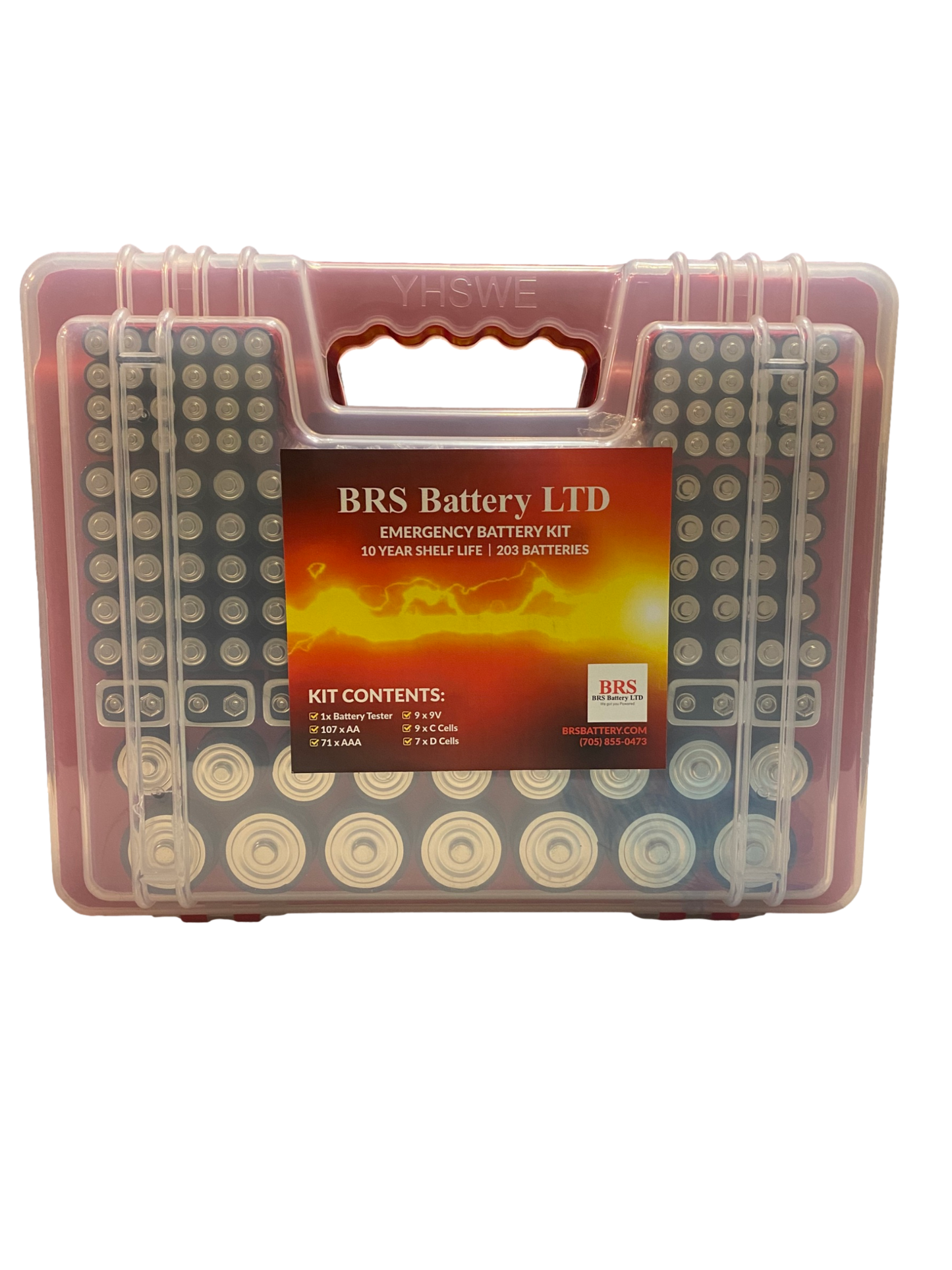 BRS Emergency Battery Kit: 203 Alkaline Batteries + Tester - www.Shopthatapp.com #