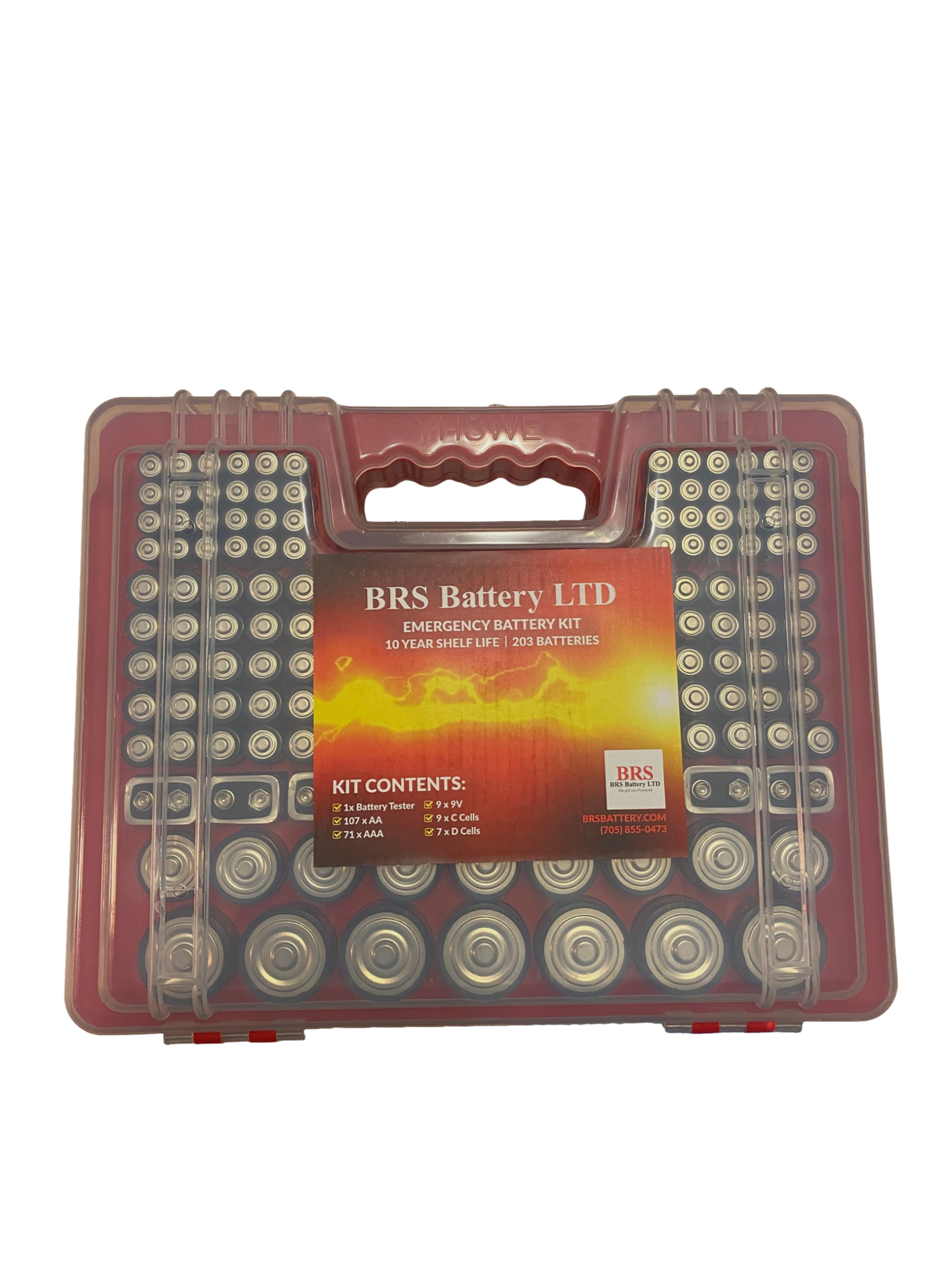 BRS Emergency Battery Kit: 203 Alkaline Batteries + Tester - www.Shopthatapp.com #