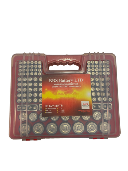 BRS Emergency Battery Kit: 203 Alkaline Batteries + Tester - www.Shopthatapp.com #