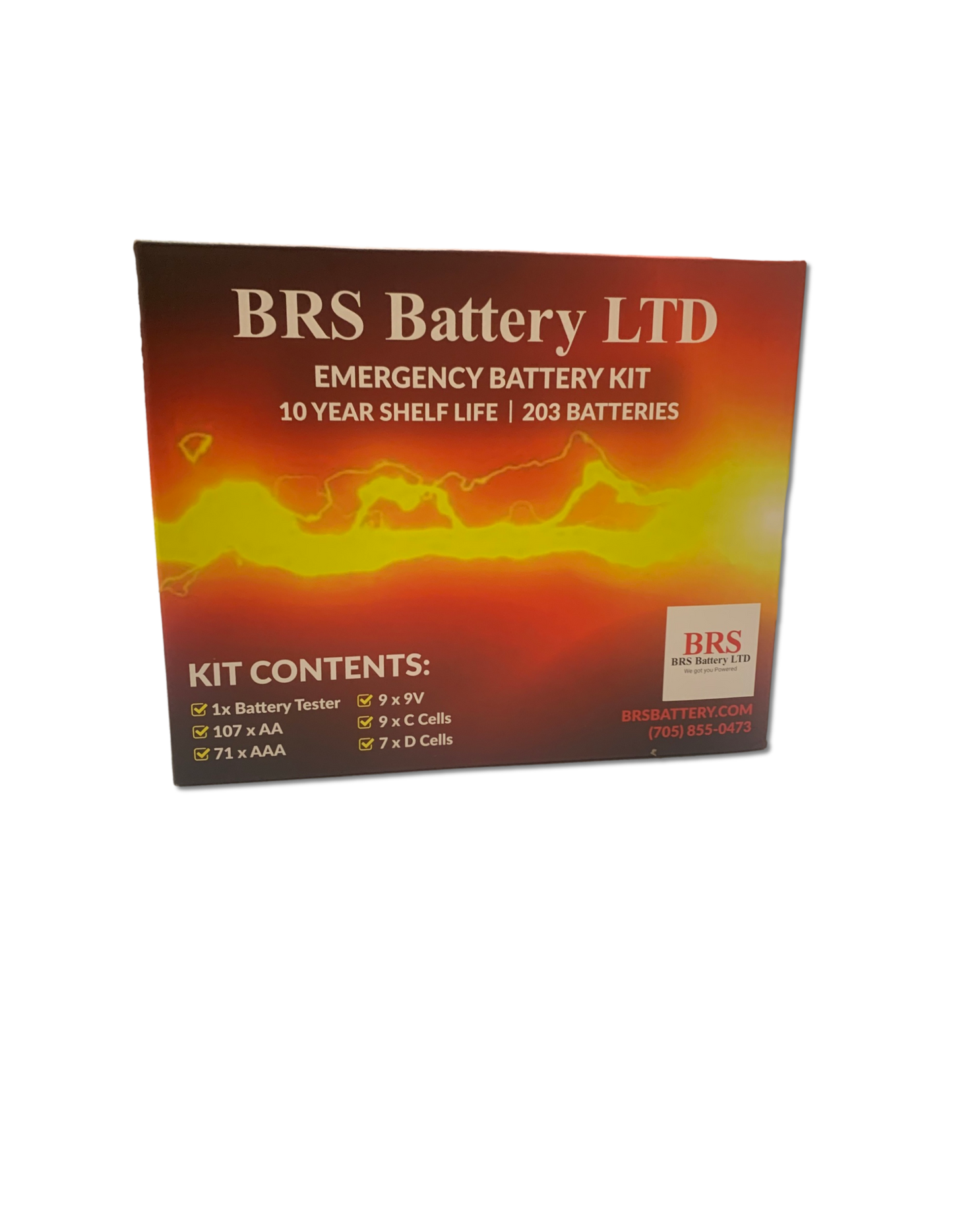 BRS Emergency Battery Kit: 203 Alkaline Batteries + Tester - www.Shopthatapp.com #