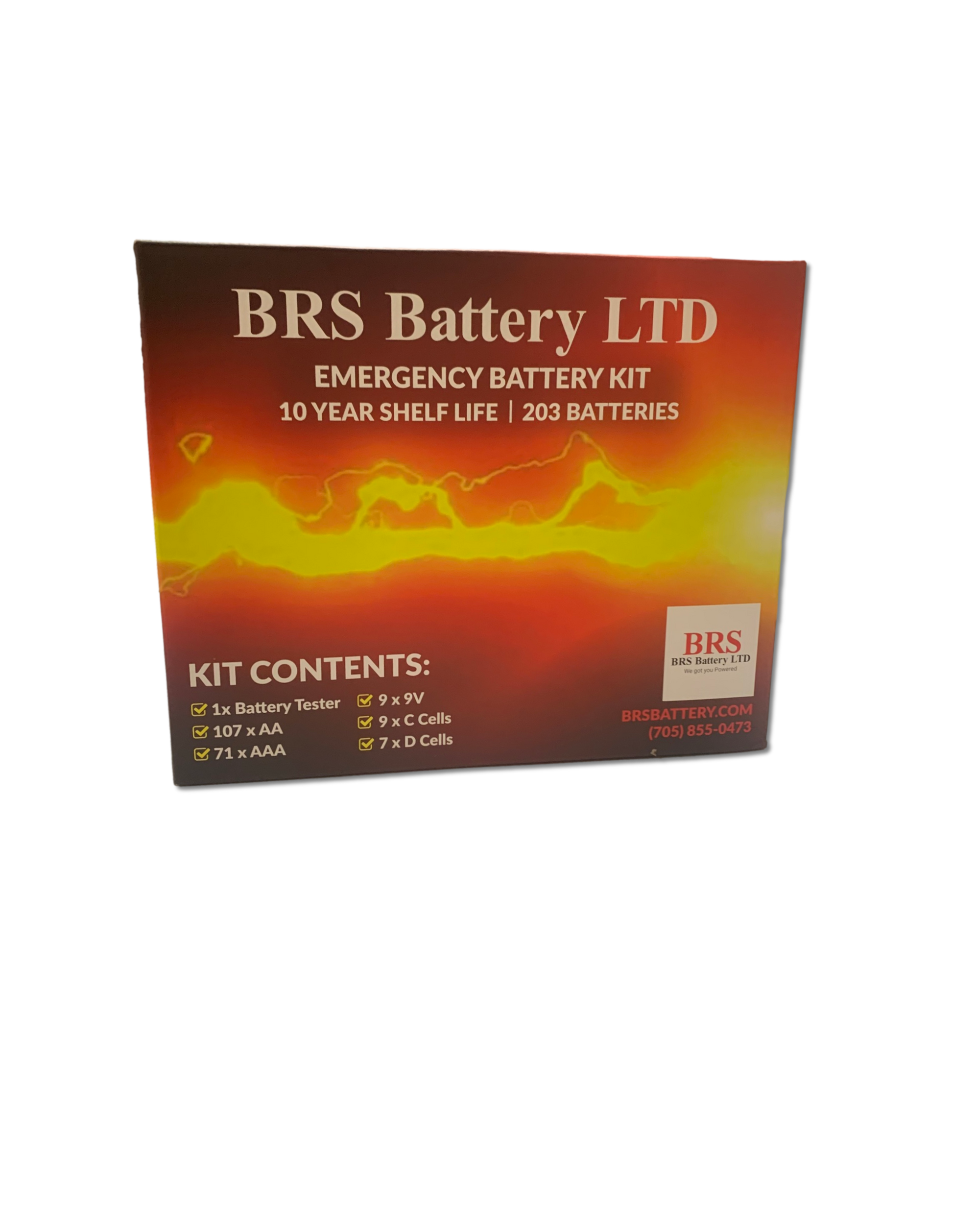 BRS Emergency Battery Kit: 203 Alkaline Batteries + Tester - www.Shopthatapp.com #