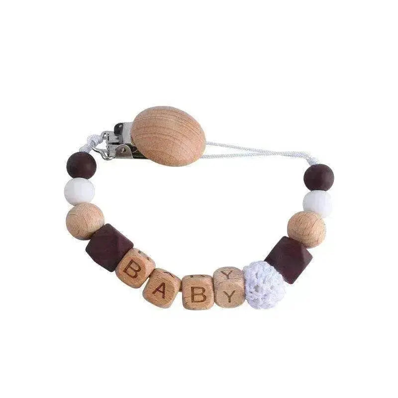 Baby's Wood Silicone Beads Pacifier Clip - www.Shopthatapp.com