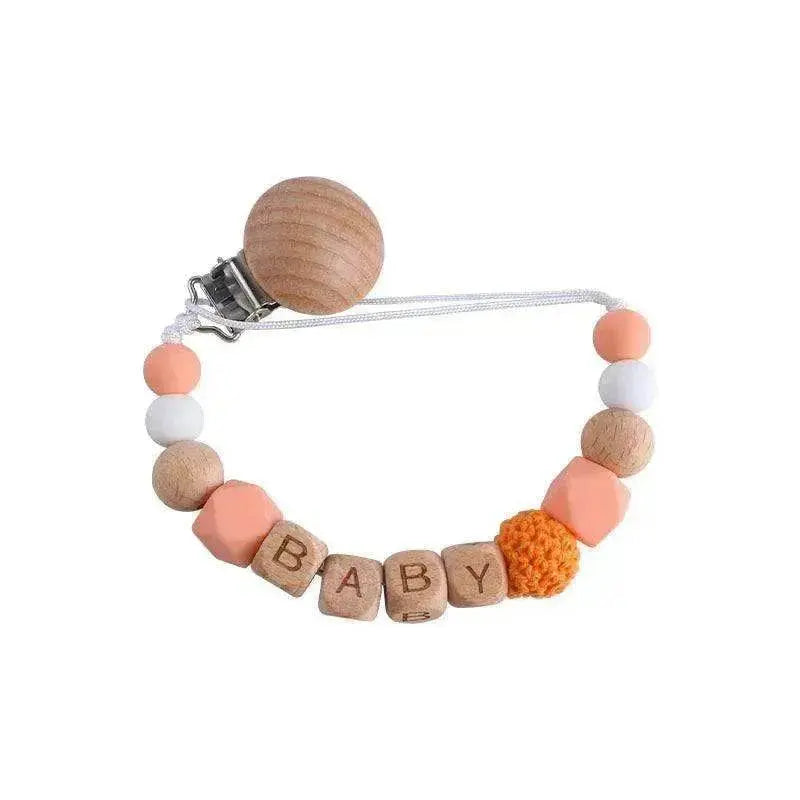 Baby's Wood Silicone Beads Pacifier Clip - www.Shopthatapp.com