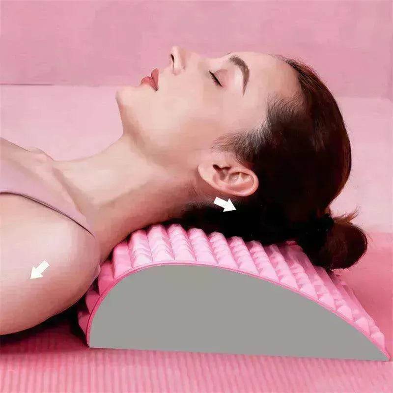 Back Stretcher & Neck Lumbar Support Massager Pillow - www.Shopthatapp.com