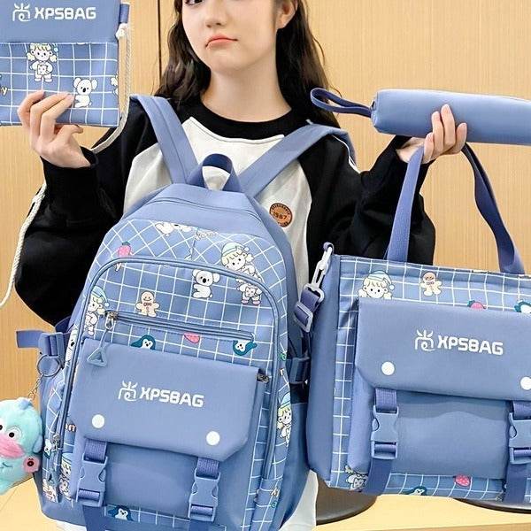 Backpack Primary School Girls Schoolbag Women's Four-piece Set - www.Shopthatapp.com #