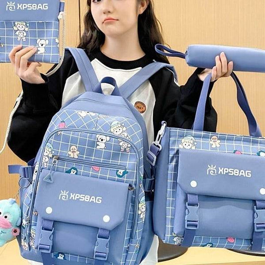 Backpack Primary School Girls Schoolbag Women's Four-piece Set - www.Shopthatapp.com #