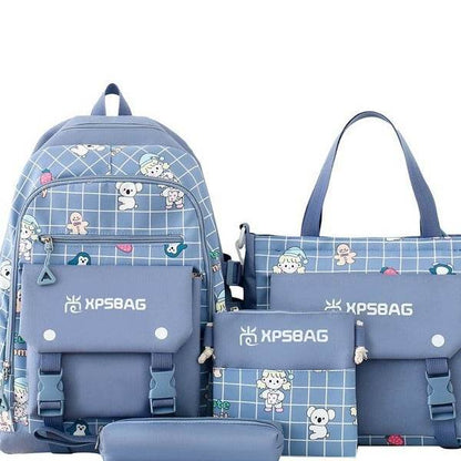 Backpack Primary School Girls Schoolbag Women's Four-piece Set - www.Shopthatapp.com #