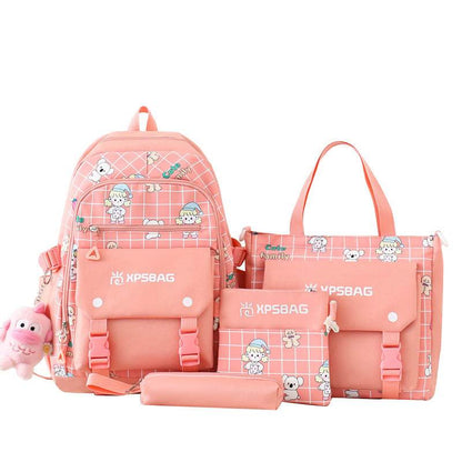Backpack Primary School Girls Schoolbag Women's Four-piece Set - www.Shopthatapp.com #