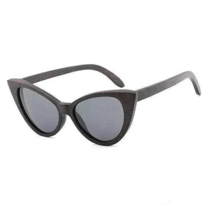 Bamboo Wood Glasses Fashion Ladies Cat Eye Polarized Sunglasses - www.Shopthatapp.com