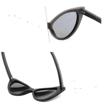 Bamboo Wood Glasses Fashion Ladies Cat Eye Polarized Sunglasses - www.Shopthatapp.com