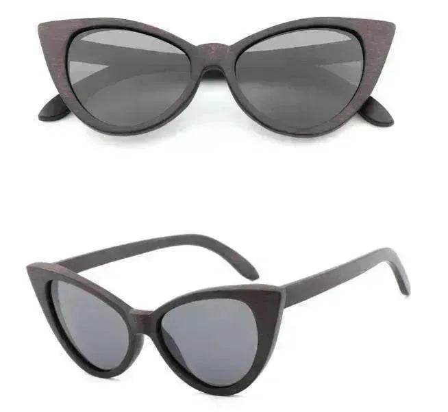 Bamboo Wood Glasses Fashion Ladies Cat Eye Polarized Sunglasses - www.Shopthatapp.com