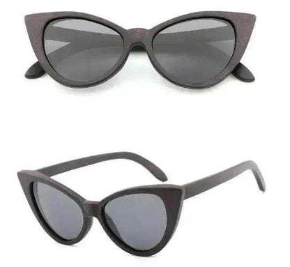 Bamboo Wood Glasses Fashion Ladies Cat Eye Polarized Sunglasses - www.Shopthatapp.com