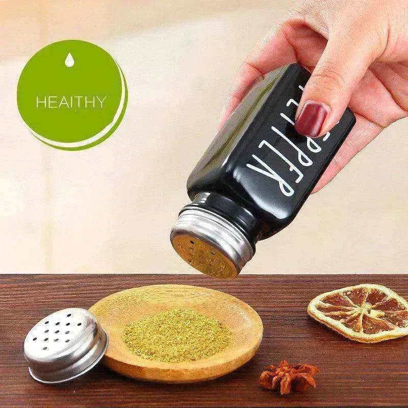 Barbecue Sprinkler Bottle Salt And Pepper Shaker Seasoning Bottle Square Glass Bottle - www.Shopthatapp.com