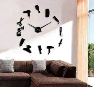 Barber Shop Hair Tools Oversized DIY Wall Clock - www.Shopthatapp.com