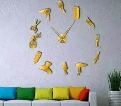 Barber Shop Hair Tools Oversized DIY Wall Clock - www.Shopthatapp.com