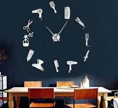 Barber Shop Hair Tools Oversized DIY Wall Clock - www.Shopthatapp.com