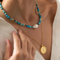 Baroque Pearl & Precious Stone Necklace - www.Shopthatapp.com