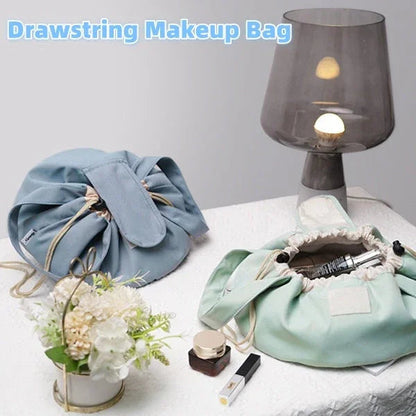 Barrel Drawstring Makeup Bag Large Capacity Women's Cosmetic Bag Toiletries Organizer Pouch Lady Travel Storage Case - www.Shopthatapp.com