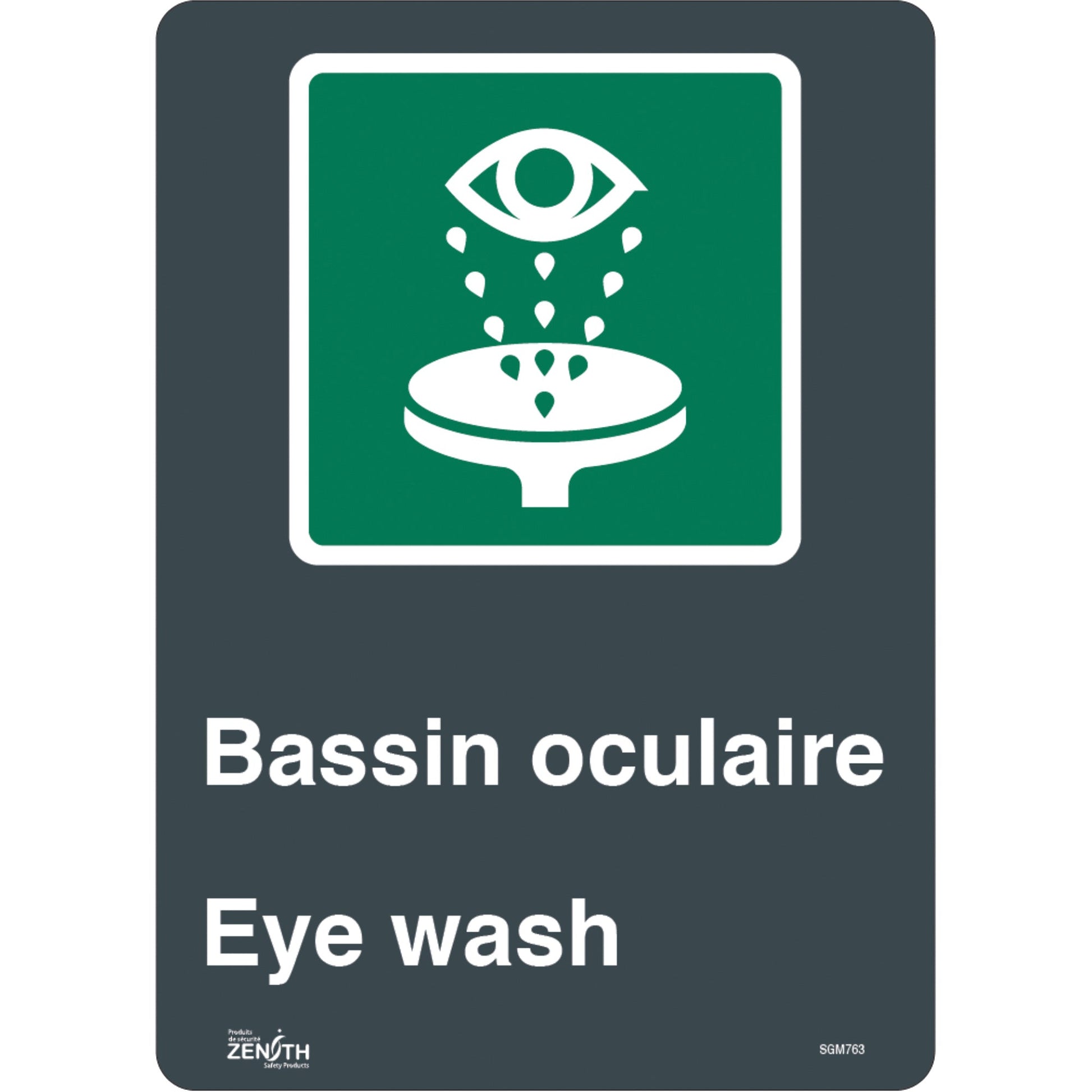 "Bassin Oculaire/Eye Wash" Sign - www.Shopthatapp.com #
