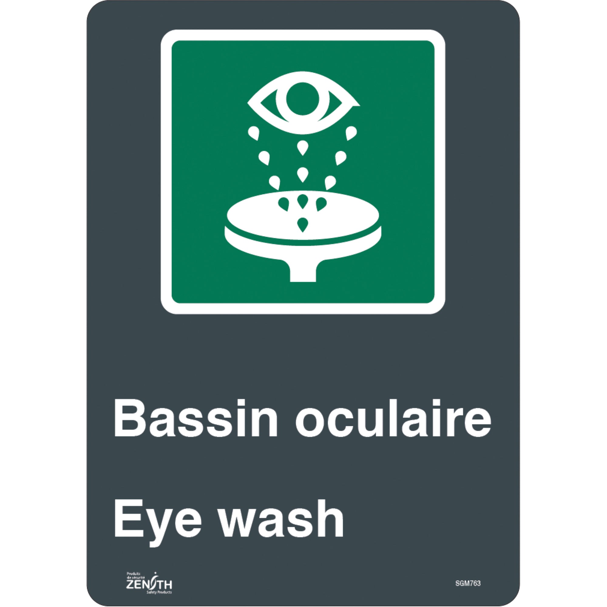 "Bassin Oculaire/Eye Wash" Sign - www.Shopthatapp.com #