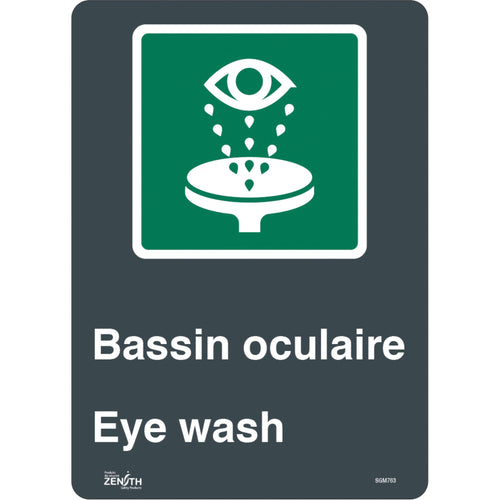 "Bassin Oculaire/Eye Wash" Sign - www.Shopthatapp.com #