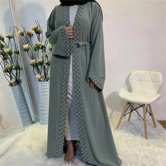Beaded Arab  Lace Up Cardigan Robe - www.Shopthatapp.com